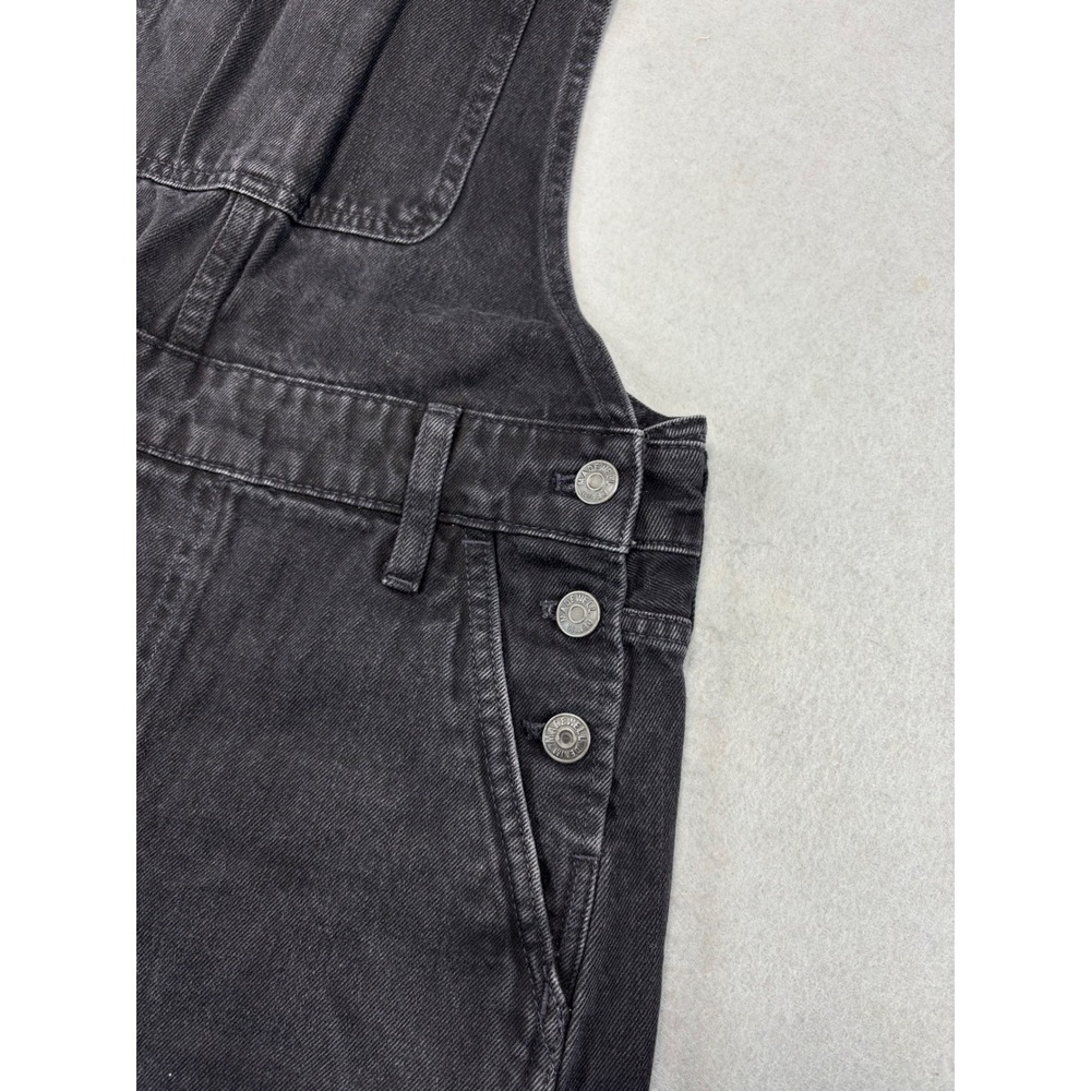 Madewell High Rise Washed Black Denim Adirondack Short Overalls size‎ M - Picture 2 of 8